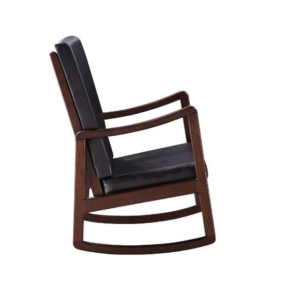 Raina - Rocking Chair - Dark Brown PU & Espresso Finish ACME 