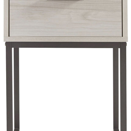 Socalle - Light Natural - One Drawer Night Stand - Vinyl-Wrapped Signature Design by Ashley® 