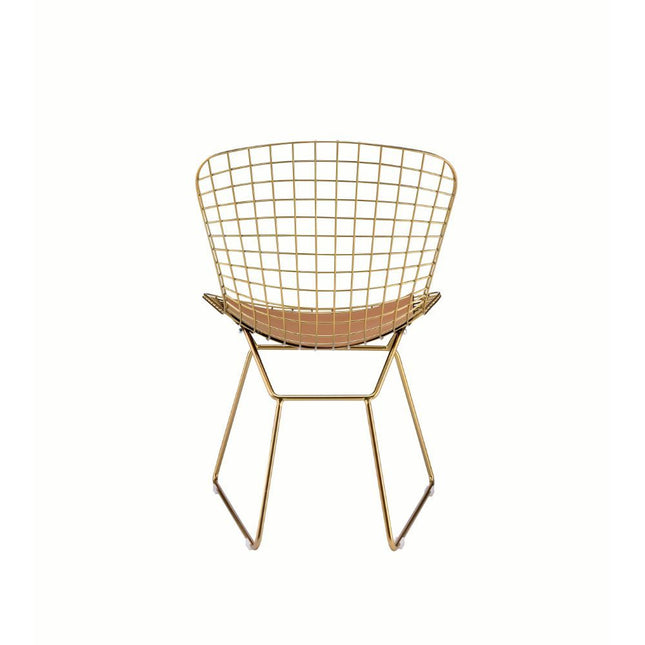 Achellia - Side Chair (Set of 2) - Whiskey PU & Gold ACME 