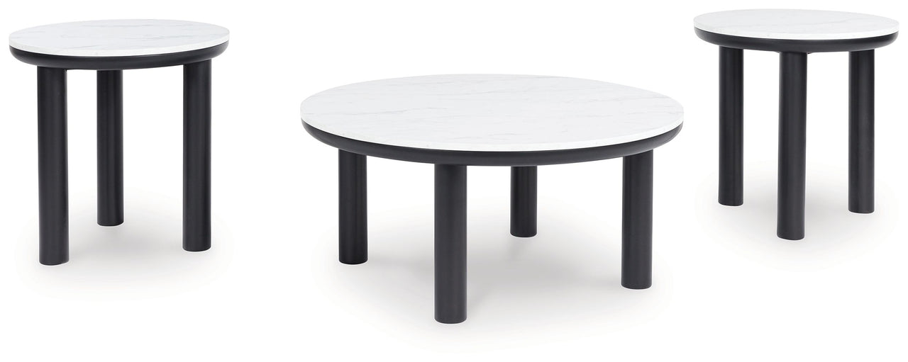 Xandrum - Black / White - Occasional Table Set (Set of 3) - Tony's Home Furnishings