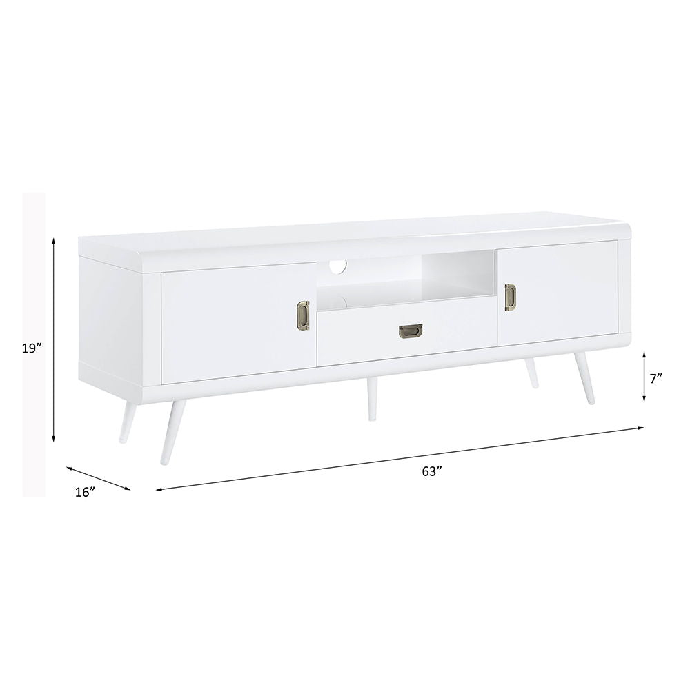 Pagan - TV Stand - White High Gloss Finish ACME 
