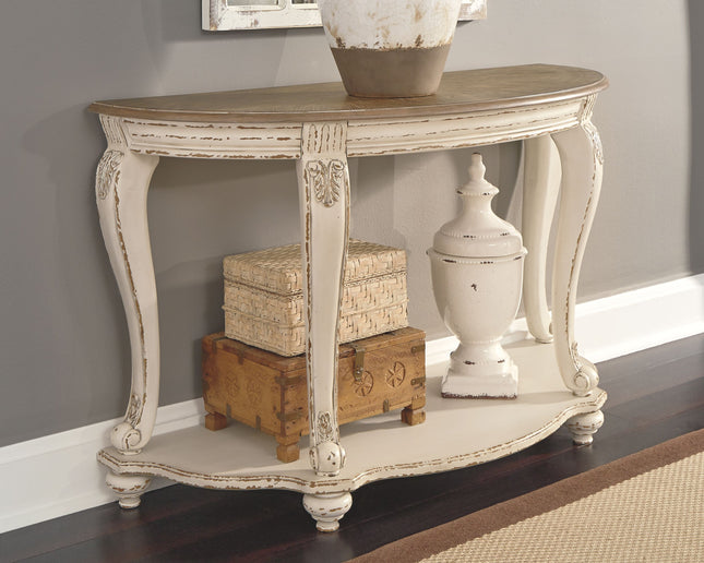 Realyn - White / Brown - Sofa Table Ashley Furniture 