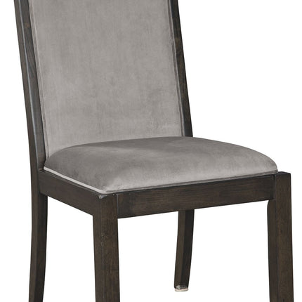 Hyndell - Gray / Dark Brown - Dining Uph Side Chair (Set of 2) Signature Design by Ashley® 