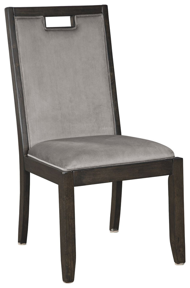 Hyndell - Gray / Dark Brown - Dining Uph Side Chair (Set of 2) Signature Design by Ashley® 