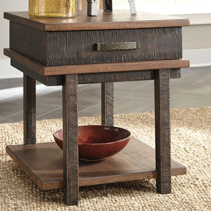 Stanah - Brown / Beige - Rectangular End Table Ashley Furniture 