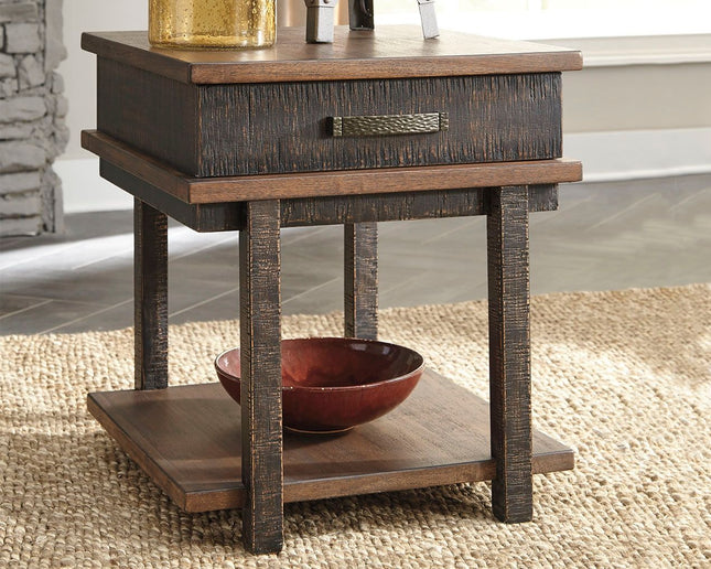 Stanah - Brown / Beige - Rectangular End Table Ashley Furniture 