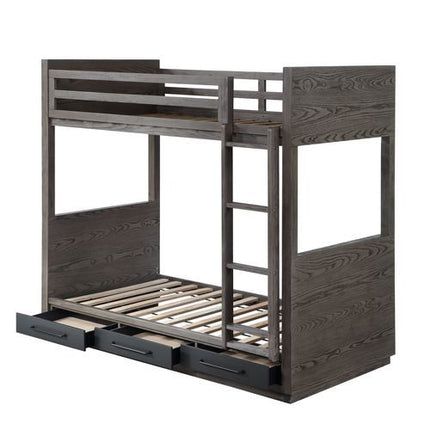 Estevon - Bunk Bed - Gray Oak Finish ACME 