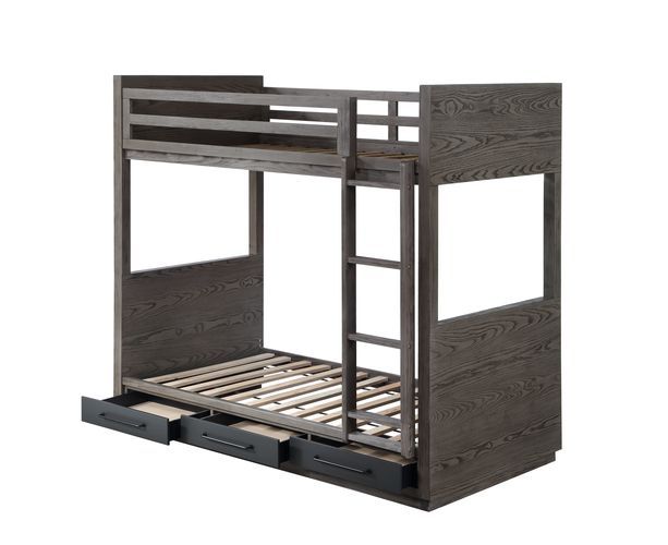 Estevon - Bunk Bed - Gray Oak Finish ACME 