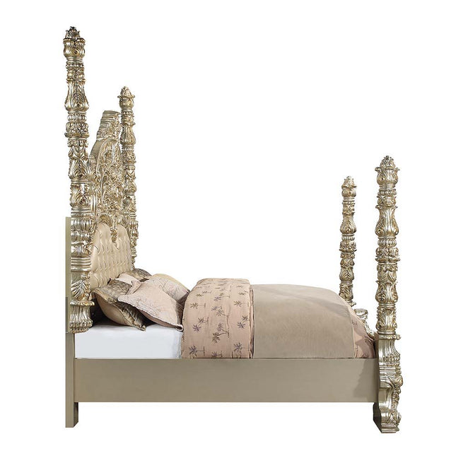 Danae - Eastern King Bed - PU, Champagne & Gold Finish ACME 