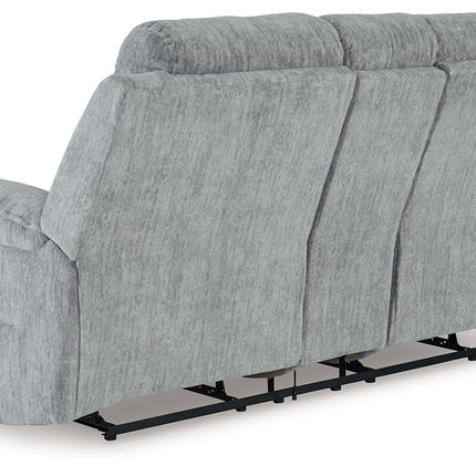 Buntington - Pewter - Dbl Reclining Loveseat With Console Benchcraft® 