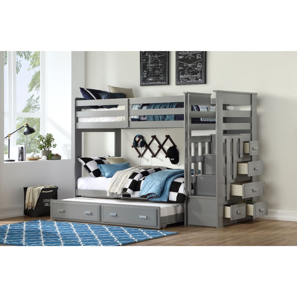 Allentown - Bunk Bed w/Storage Ladder & Trundle ACME 
