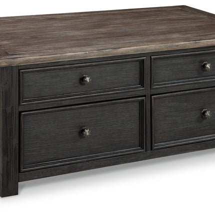 Tyler - Grayish Brown / Black - Lift Top Cocktail Table Ashley Furniture 