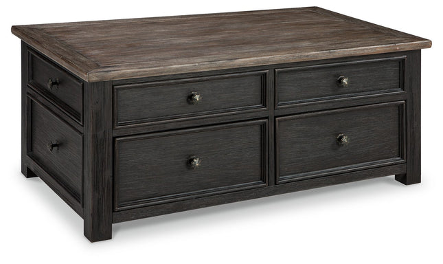 Tyler - Grayish Brown / Black - Lift Top Cocktail Table Ashley Furniture 