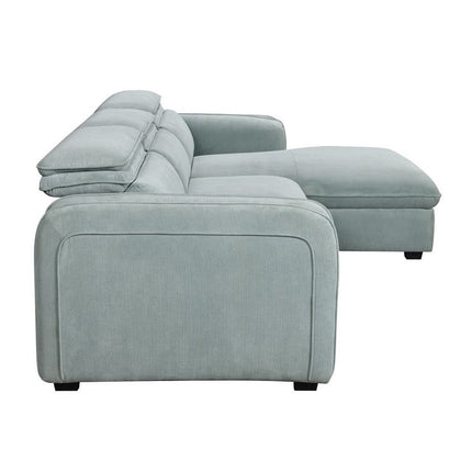 Zavala - Sectional Sofa With Sleeper & Storage - Light Green ACME 