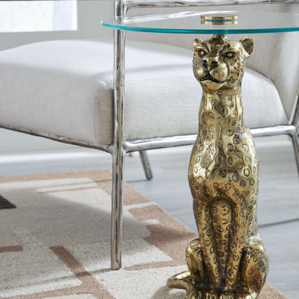 Vallain - Antique Gold Finish - Accent Table Signature Design by Ashley® 