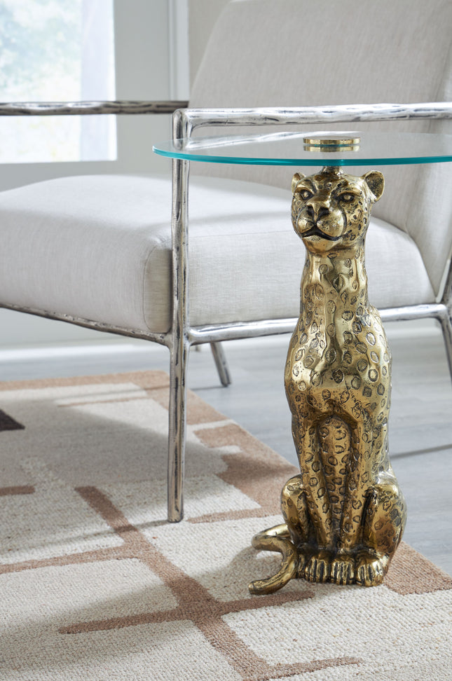 Vallain - Antique Gold Finish - Accent Table Signature Design by Ashley® 