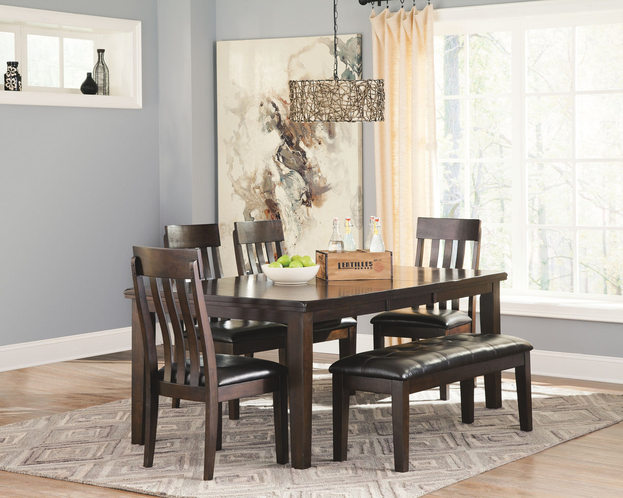 Haddigan - Dark Brown - Rectangular Dining Room Extension Table - Tony's Home Furnishings