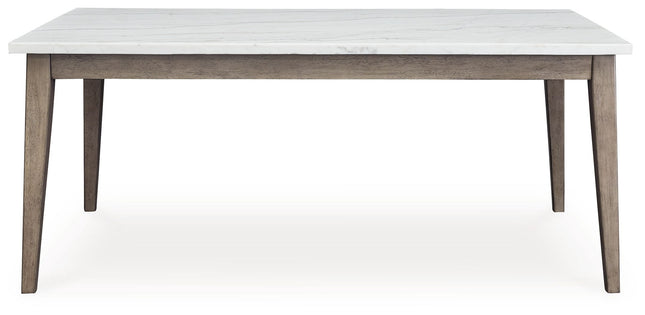 Loyaska - White / Brown - Rectangular Dining Room Table Signature Design by Ashley® 