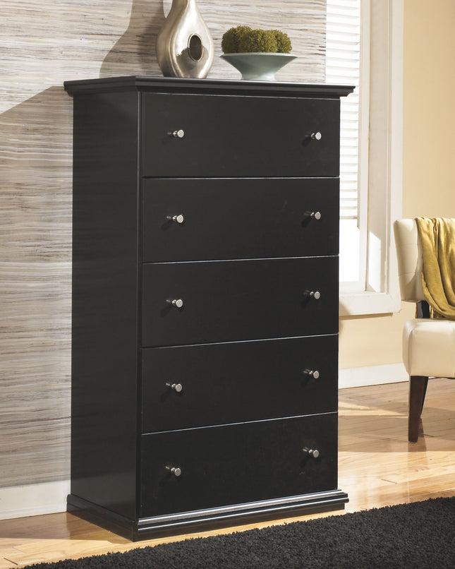 Maribel - Black - Five Drawer Chest Ashley Furniture 