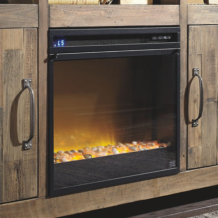 Entertainment - Black - Fireplace Insert Glass/Stone Ashley Furniture 