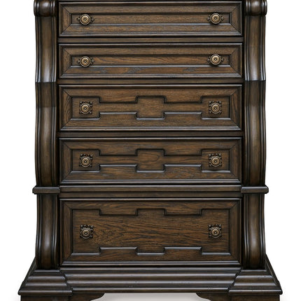 Maylee - Dark Brown - Five Drawer Chest Signature Design by Ashley® 