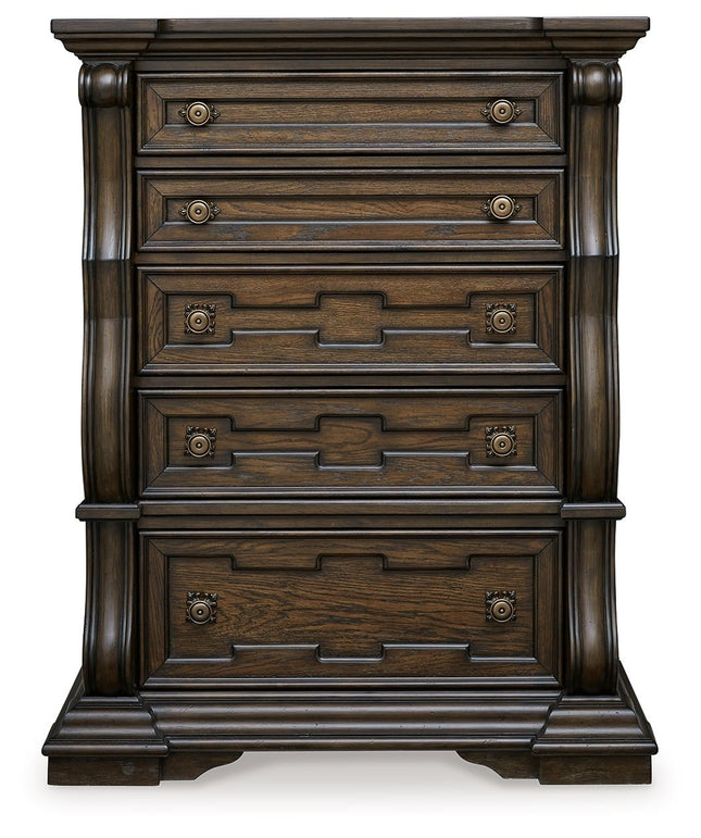 Maylee - Dark Brown - Five Drawer Chest Signature Design by Ashley® 