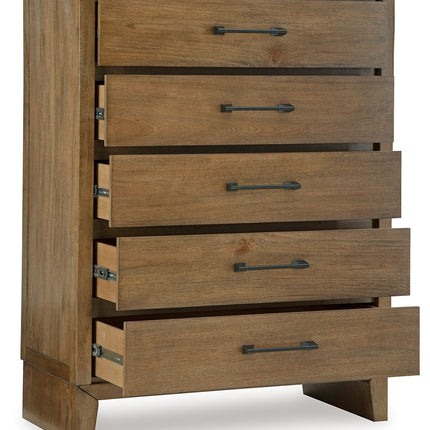 Sherbana - Light Brown - Five Drawer Chest Signature Design by Ashley® 