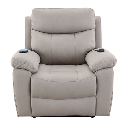 Chriki - Power Recliner With Lift & Heating & Massage - Beige Chenille & Black Finish ACME 