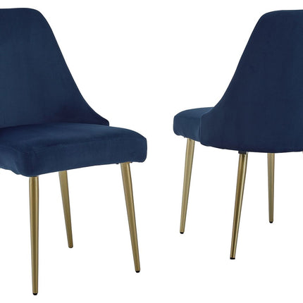 Wynora - Blue - Dining Uph Side Chair (Set of 2) Signature Design by Ashley® 