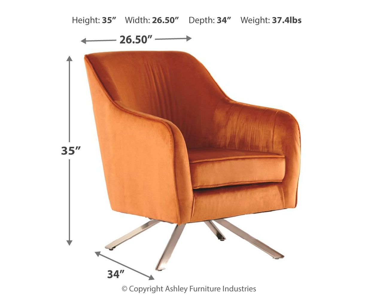 Hangar - Rust - Accent Chair - Tony's Home Furnishings