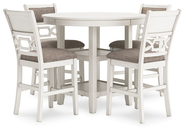 Erinberg - Antique White - Dining Room Counter Table Set (Set of 5) Signature Design by Ashley® 