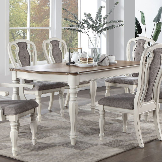 Florian - Dining Table - Oak & Antique White ACME 