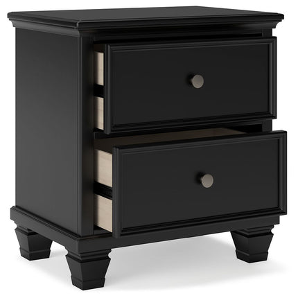 Lanolee - Black - Two Drawer Nightstand Signature Design by Ashley® 