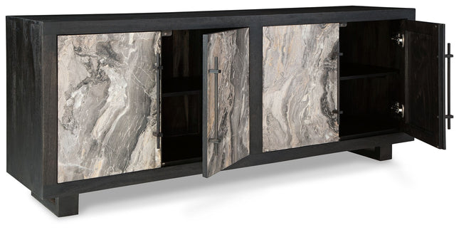 Lakenwood - Black / Gray / Ivory - Accent Cabinet Signature Design by Ashley® 