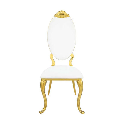 Fallon - Side Chair (Set of 2) - White PU & Mirroed Gold Finish ACME 