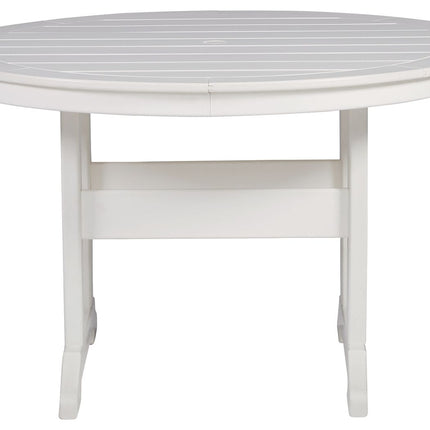 Crescent Luxe - White - Round Dining Table W/Umb Opt Signature Design by Ashley® 