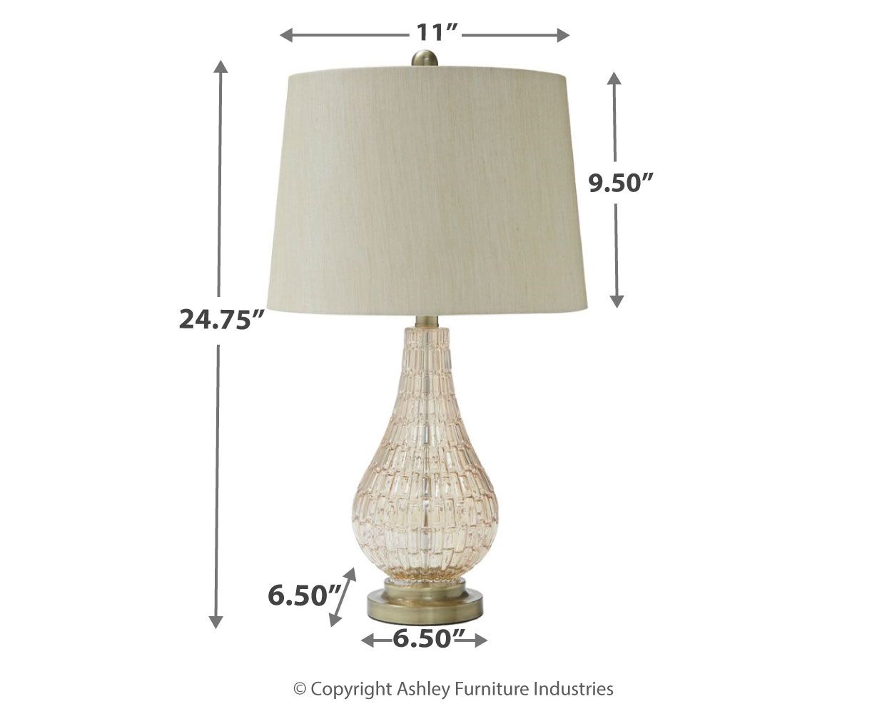 Latoya - Beige - Glass Table Lamp - Tony's Home Furnishings