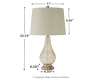 Thumbnail for Latoya - Beige - Glass Table Lamp - Tony's Home Furnishings