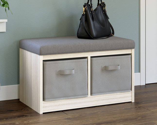 Blariden - Gray / Natural - Storage Bench Ashley Furniture 