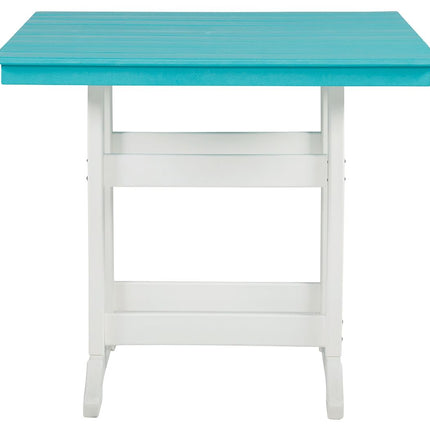 Eisely - Turquoise / White - Square Counter Tbl W/Umb Opt Signature Design by Ashley® 