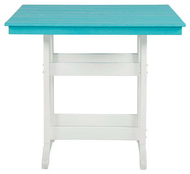 Eisely - Turquoise / White - Square Counter Tbl W/Umb Opt Signature Design by Ashley® 