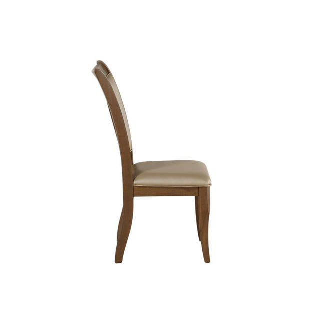 Harald - Side Chair (Set of 2) - Beige PU & Gray Oak ACME 