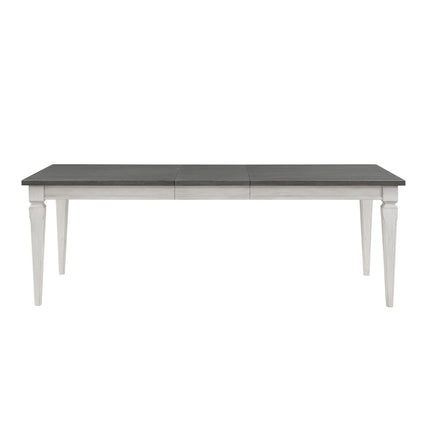 Katia - Dining Table With Leaf - Rustic Gray & Weathered White ACME 