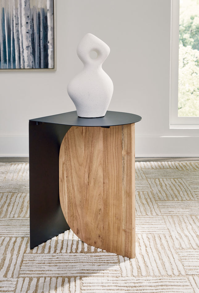 Ladgate - Black / Natural - Accent Table Signature Design by Ashley® 