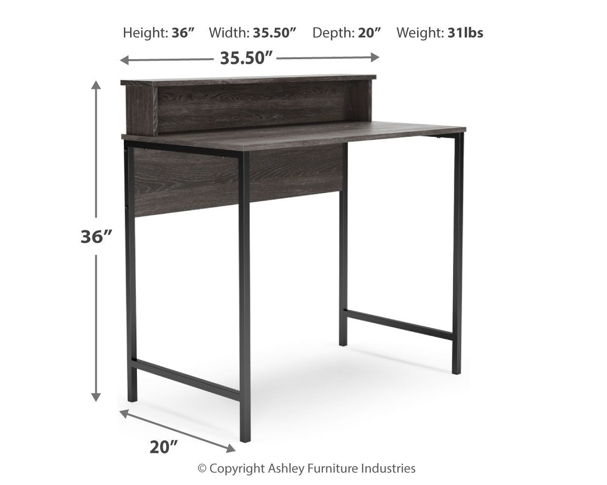 Freedan - Grayish Brown - Home Office Desk - Top-Shelf - Tony's Home Furnishings