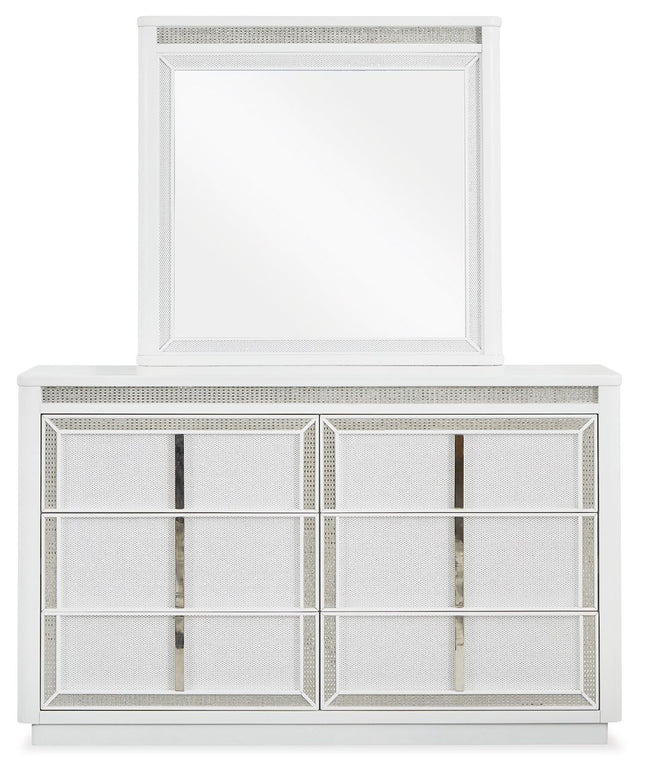 Chalanna - White - Dresser And Mirror Signature Design by Ashley® 