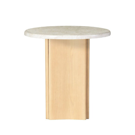 Qwin - End Table With Marble Top - Oak - Tony's Home Furnishings