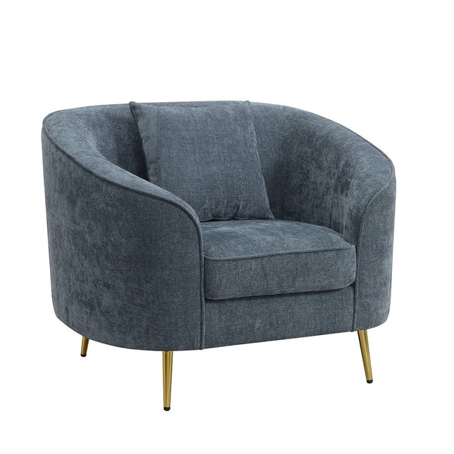 Nakendra - Chair With Pillow - Cobalt Gray - Tony's Home Furnishings