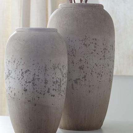 Dimitra - Brown / Cream - Vase Set (Set of 2) Ashley Furniture 