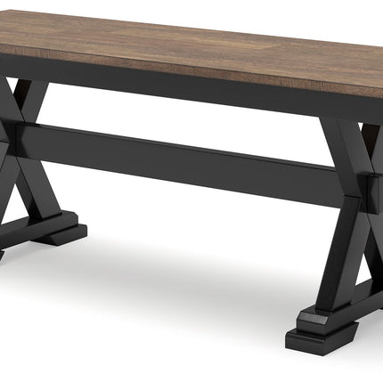 Wildenauer - Brown / Black - Large Dining Room Bench Signature Design by Ashley® 